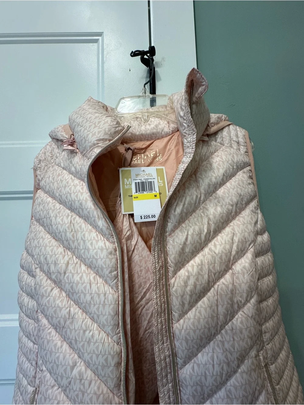 Michael Kors Blush Quilted Hooded Puffer Vest